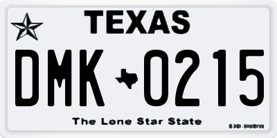 TX license plate DMK0215