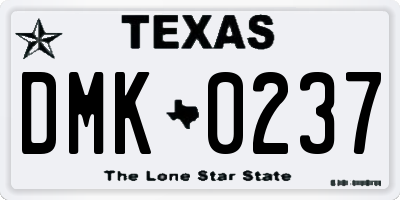 TX license plate DMK0237