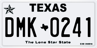 TX license plate DMK0241