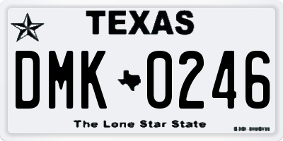 TX license plate DMK0246