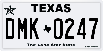 TX license plate DMK0247