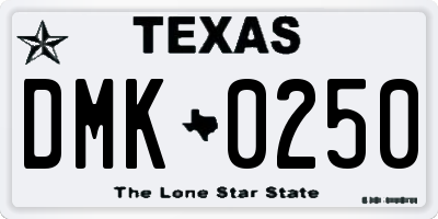 TX license plate DMK0250