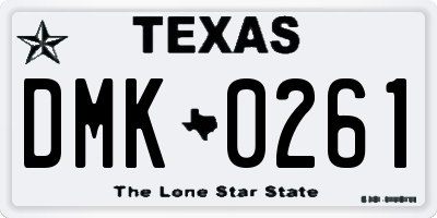 TX license plate DMK0261