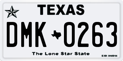 TX license plate DMK0263