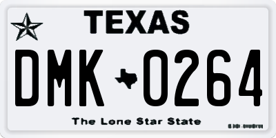 TX license plate DMK0264
