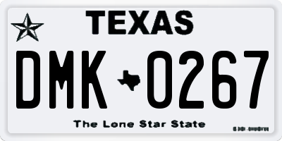 TX license plate DMK0267