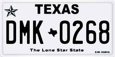 TX license plate DMK0268