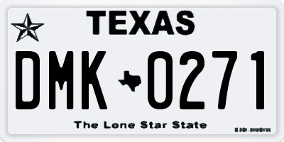 TX license plate DMK0271