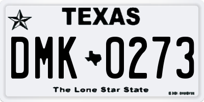 TX license plate DMK0273