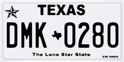 TX license plate DMK0280