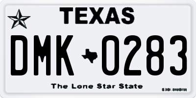 TX license plate DMK0283