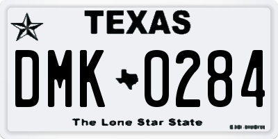 TX license plate DMK0284