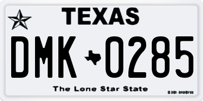 TX license plate DMK0285