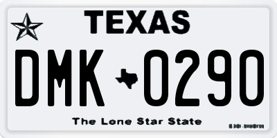 TX license plate DMK0290