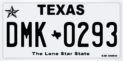 TX license plate DMK0293