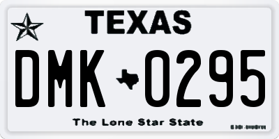 TX license plate DMK0295