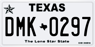 TX license plate DMK0297