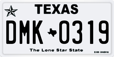 TX license plate DMK0319