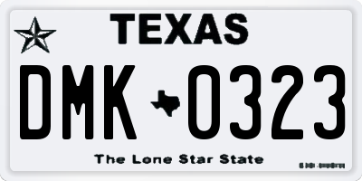 TX license plate DMK0323