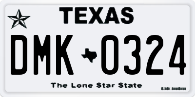 TX license plate DMK0324