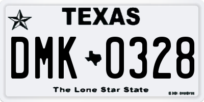 TX license plate DMK0328