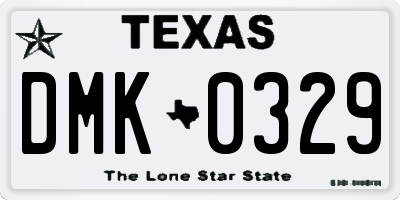 TX license plate DMK0329