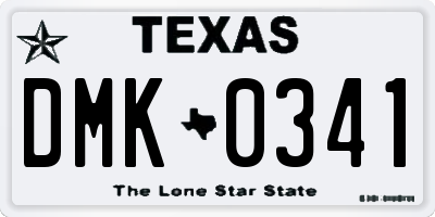 TX license plate DMK0341