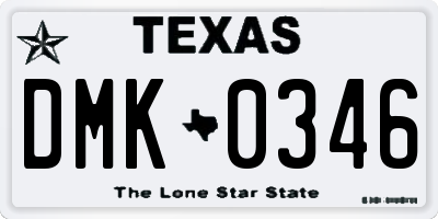 TX license plate DMK0346