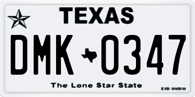 TX license plate DMK0347