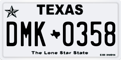 TX license plate DMK0358