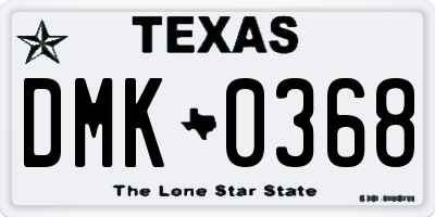 TX license plate DMK0368