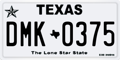 TX license plate DMK0375