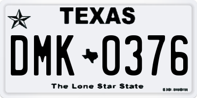 TX license plate DMK0376