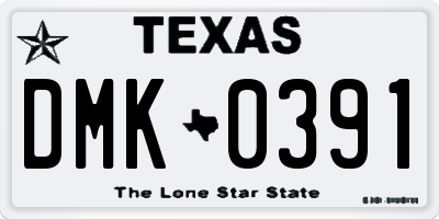 TX license plate DMK0391