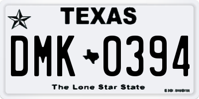TX license plate DMK0394
