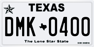 TX license plate DMK0400