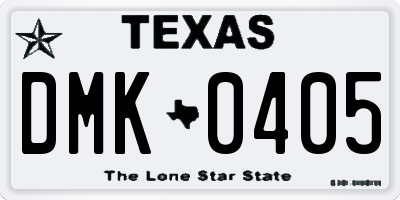 TX license plate DMK0405