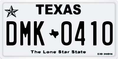 TX license plate DMK0410