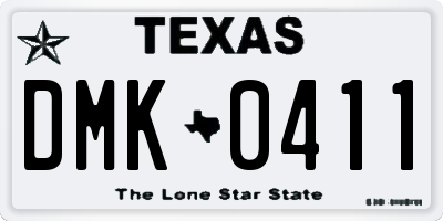 TX license plate DMK0411
