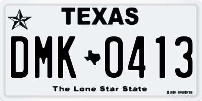 TX license plate DMK0413