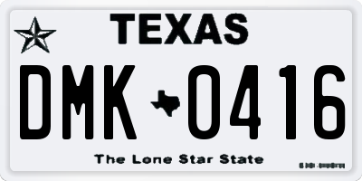 TX license plate DMK0416