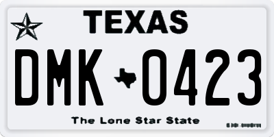TX license plate DMK0423