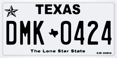 TX license plate DMK0424