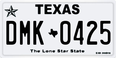 TX license plate DMK0425