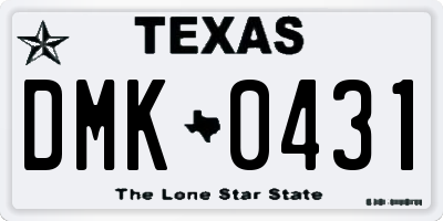 TX license plate DMK0431