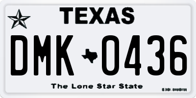 TX license plate DMK0436