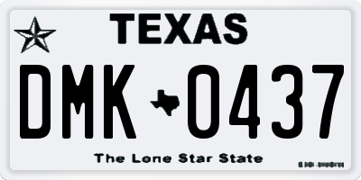 TX license plate DMK0437