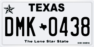TX license plate DMK0438