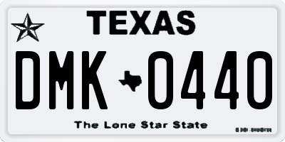 TX license plate DMK0440