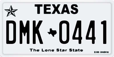 TX license plate DMK0441